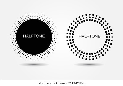 Halftone design elements.Halftone logos.Abstract vector illustration.