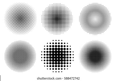 Halftone design elements.Vector halftone circles.