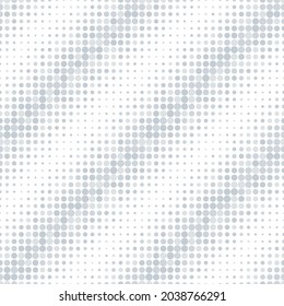 Halftone diagonal seamless pattern, vector illustration. Abstract geometric background with lots of small dots. Monochrome gray grey on white colors