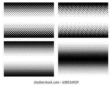 Halftone in different variations in the vector