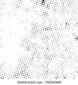 Halftone Distressed Grainy Texture for your design. Dirty typographic dot overlay aged background. Black and white artistic template. EPS10 vector.