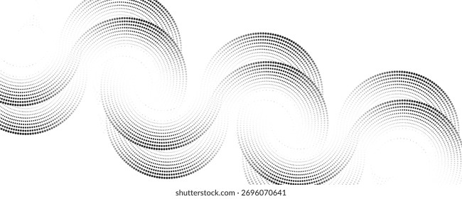 halftone dot abstract background. black circle lines pattern. Futuristic technology concept. Suit for cover, poster, banner, brochure, header, website