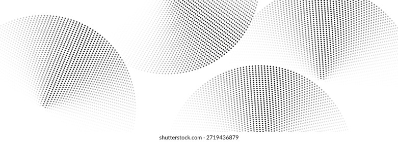 Fondo abstracto de punto de semitono. patrón de líneas de círculo negro. Concepto de tecnología futurista. Traje para la cubierta, cartel, Anuncio, folleto, cabecera, Sitio web
