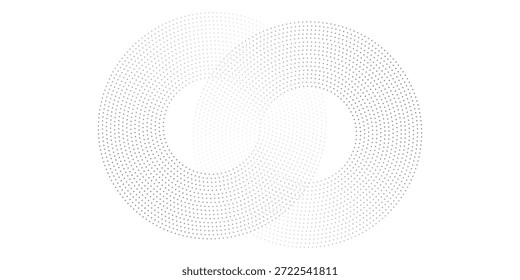 halftone dot abstract background. black circle lines pattern. Futuristic technology concept. Suit for cover, poster, banner, brochure, header, website
