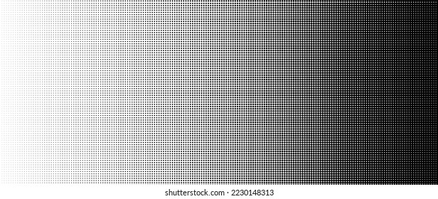 Halftone dot background pattern vector illustration. Monochrome gradient dotted modern texture and fade distressed overlay. Design for poster, cover, banner, business card, mock-up, sticker, layout.