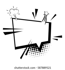 Halftone dot background style pop art. Dialog empty box space. Speech square cloud bubble. Blank template comic text. Idea conversation. Comics book sketch explosion sudden burst bomb.