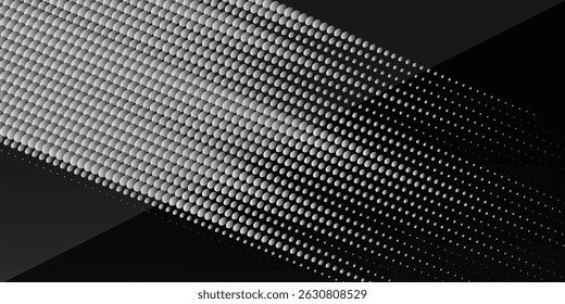 halftone dot Black white dark gray silver abstract pattern background. Geometric shape. Line triangle angle fold polygon diamond 3D. Gradient. Rough grain noise. Light shadow. Matte shimmer. Design.