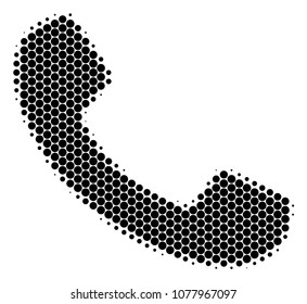 Halftone dot Call icon. Pictogram on a white background. Vector concept of call icon composed of circle elements.