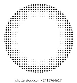 Halftone Dot Circle on White Background