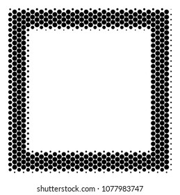 Halftone dot Contour Square icon. Pictogram on a white background. Vector composition of contour square icon combined of spheric blots.