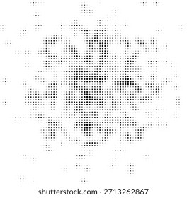 Meio-Tom Ponto Explosão Fundo Abstrato Gradiente Textura Pontilhada com Padrão de Dispersão Orgânica, Moderno Retro Pop Art Inspirado Mínimo Preto Pontos em Branco