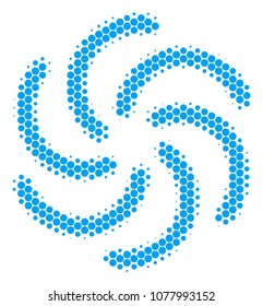 Halftone dot Galaxy icon. Pictogram on a white background. Vector concept of galaxy icon organized of spheric items.