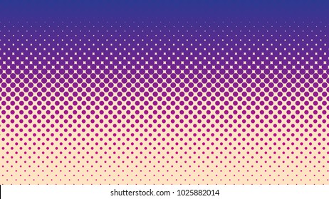 Halftone dot gradient abstract background in navy purple on cream color. Vector EPS10.