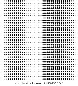 A halftone dot gradient texture in black and white, perfect for use as a background, overlay, or design element. Vector illustration