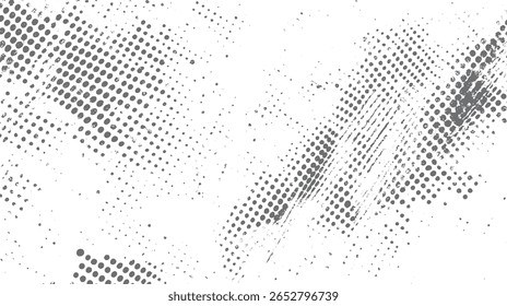 Textura de fundo grunge de meio-tom em branco preto. Sobreposição de impressão abstrata desbotada. Ótimo para arte de pôster e design visual vintage.