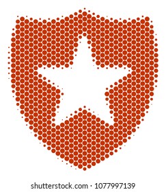 Halftone dot Guard icon. Pictogram on a white background. Vector composition of guard icon organized of round elements.