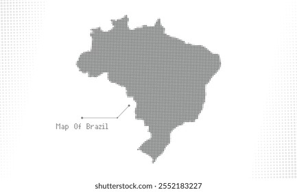 Mapa de pontos de meio-tom do Brasil - Vetor abstrato para infográficos, visualização de dados e apresentações. Perfeito para projetos de design criativo, moderno e profissional

