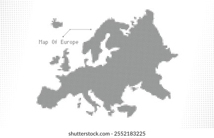 Mapa de puntos semitono de Europa: diseño Abstractas de Vectores para infografías, visualización de datos y presentaciones. Ideal para proyectos de diseño creativos, modernos y profesionales