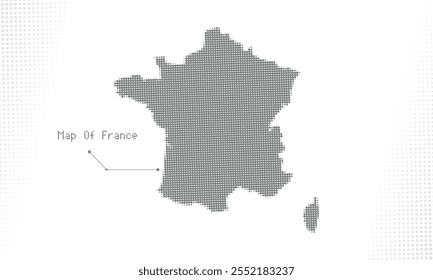 Mapa de puntos semitono de Francia: diseño Abstractas de Vectores para infografías, presentaciones y visualización de datos. Perfecto para proyectos creativos, modernos y profesionales
