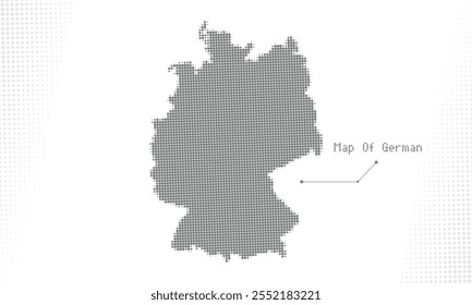 Mapa de ponto de meio-tom da Alemanha - Projeto vetorial abstrato para infográficos, visualização de dados e apresentações. Ideal para projetos criativos, modernos e profissionais.