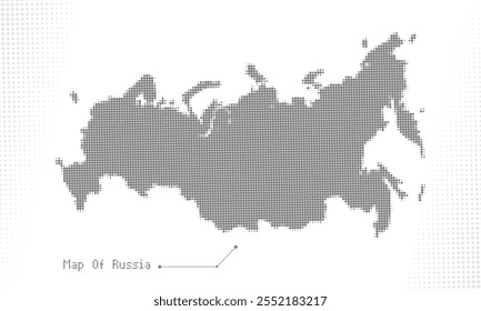 Mapa de ponto de meio-tom da Rússia - Projeto vetorial abstrato para infográficos, apresentações e visualização de dados. Perfeito para projetos de design modernos, criativos e profissionais
