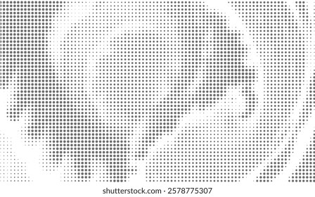 Halftone Dot Matrix Gradient, with varying dot size, creating a textural, grayscale effect, like a subtly distorted screen pattern,