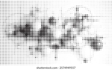 Halftone Dot Matrix Pattern with Variable Circle Sizes Creating an Abstract Textured Image