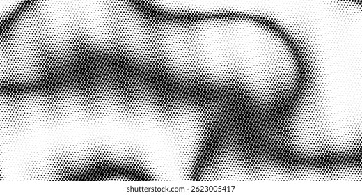 Halftone Dot Pattern Background With Abstract Retro Style, Dynamic Black And White Dots Texture. Minimalist Comic Effect. Vector Illustration.