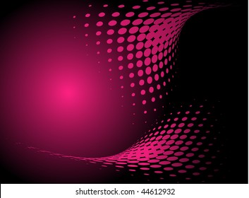 halftone, dot pattern background pink dots over black background