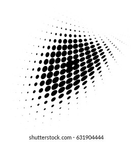 Halftone dot pattern, element, monochrome abstract graphic for dtp, dpi prepress or generic concepts. Vector modern background for posters, sites, postcards, interior design, business cards.