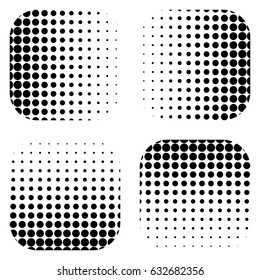 Halftone dot pattern, element, monochrome abstract graphic for dtp, dpi prepress or generic concepts. Vector modern background for posters, sites, postcards, interior design, business cards.