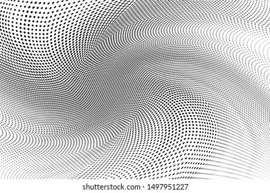 Halftone dot pattern texture background. 
Modern dotted vector  illustration. Abstract curves. Points backdrop. Grungy spotted pattern. Monochrome template for web banners, covers, invitation cards