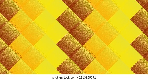 Halftone Dot Rhombus Shapes Vector Geometric Seamless Pattern. Pointillism Texture Background Design. Continuous Halftone Dots Ornament. Artistic Mosaic Flock Swatch. Stylish Cube Tracery.