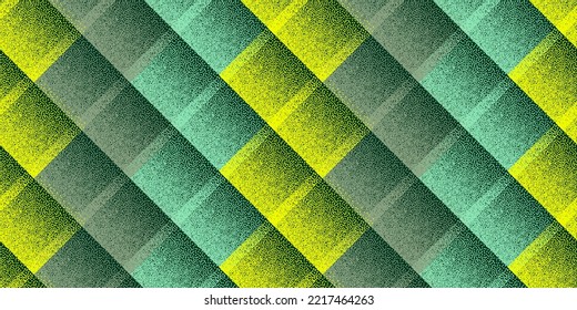 Halftone Dot Rhombus Shapes Vector Geometric Seamless Pattern. Points Grain Texture Background Design. Continuous Halftone Dots Ornament. Lattice Structure Scrap Swatch. Stylish Cube Tracery.