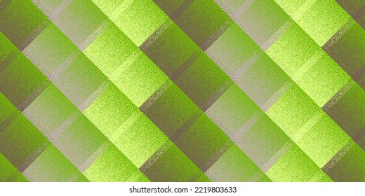 Halftone dot rhombus shapes vector geometric seamless pattern. Pointillism texture background design. Halftone dots gradient ornament. Retro textile print. Trendy flat optical illusion.