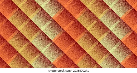Halftone dot rhombus shapes vector geometric seamless pattern. Points grain texture background design. Continuous halftone dots ornament. Creative wrapping paper. Stylish cube tracery.