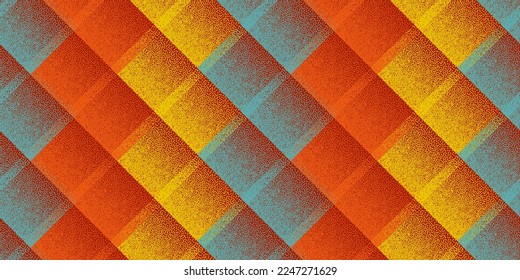 Halftone dot rhombus shapes vector geometric seamless pattern. Pointillism texture background design. Continuous halftone dots ornament. Bauhaus mosaic flock swatch. Contemporary geometry pattern.