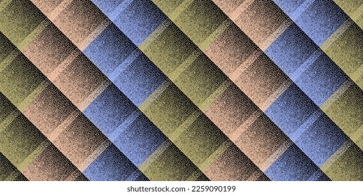 Halftone dot rhombus shapes vector geometric seamless pattern. Points grain texture background design. Square grid tile wallpaper. Lattice structure scrap swatch. Aesthetic rag template.