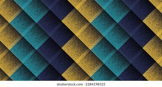 Halftone dot rhombus shapes vector geometric seamless pattern. Points grain texture background design. Halftone dots gradient ornament. Abstract textile print. Stipple gradation repetition.