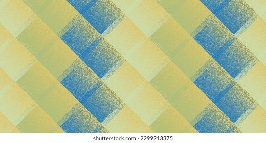 Halftone dot rhombus shapes vector geometric seamless pattern. Points grain texture background design. Square grid tile wallpaper. Simple decorative shred swatch. Overlapping wisp elements.