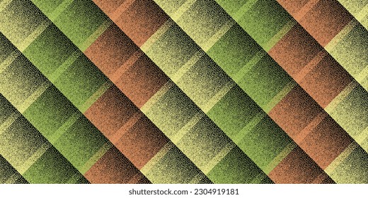 Halftone dot rhombus shapes vector geometric seamless pattern. Pointillism texture background design. Square grid tile wallpaper. Artistic mosaic flock swatch. Grunge tileable pattern.