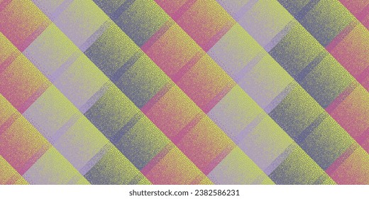 Halftone dot rhombus shapes vector geometric seamless pattern. Points grain texture background design. Continuous halftone dots ornament. Ornate mosaic flock swatch. Digital wrap geometry.