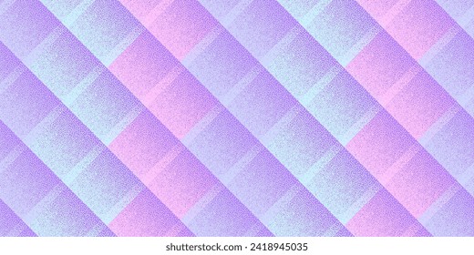 Halftone dot rhombus shapes vector geometric seamless pattern. Pointillism texture background design. Square grid diagonal stripes. Creative wrapping paper. Grunge tileable pattern.