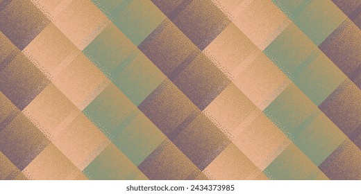 Halftone dot rhombus shapes vector geometric seamless pattern. Points grain texture background design. Halftone dots gradient ornament. Creative wrapping paper. Grunge tileable pattern.