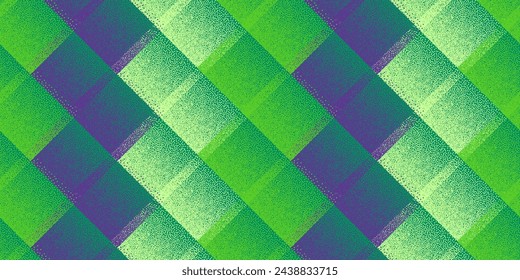 Formas de rombo de punto de semitono vector patrón geométrico sin fisuras. Diseño de fondo de textura granulada. Cuadrado cuadriculado con líneas diagonales. Estructura de enrejado de la muestra de chatarra. Plantilla de trapo estético.