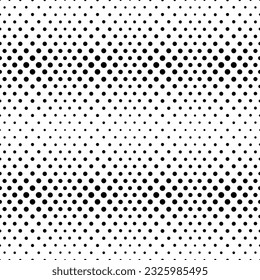 Halftone dot seamless pattern. Repeating faded gradient. Background repeated fadew dots. Point noise texture. Overlay effect. Fading polka. Repeat fades pop art design for prints. Vector illustration