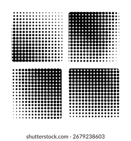 Formas de punto de semitono, Elementos de diseño circulares, degradado de semitono. Gradiente punteado, formato de Vector de puntos lisos