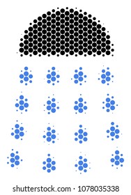 Halftone dot Spray Stream icon. Pictogram on a white background. Vector concept of spray stream icon made of circle dots.