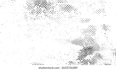 Textura de punto semitono con diseño de superposición grunge. Fondo aislado con patrón angustiado y efecto retro. Perfecto para carteles vintage y Elementos gráficos.