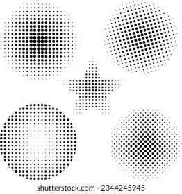 Halftone dot tone grunge effect abstract pattern texture vector graphic retro illustration.gradient geometric element art shape modern creative pop wallpaper vintage monochrome print frame
